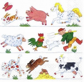 s8533 - Bauernhof - Servietten - Packung - 20 Stück