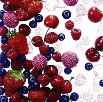 s8534 - Beeren - Servietten - Packung - 20 Stück
