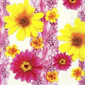 s8541 - Blüten - Servietten - Packung - 20 Stück