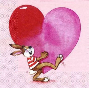 s8549 - Bunny with Heart - Servietten - Packung - 20 Stück.