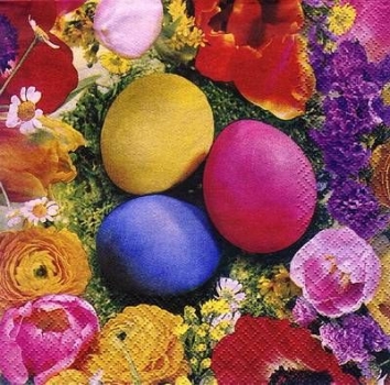 s8567 - Buntes Nest - Servietten - Packung - 20 Stück