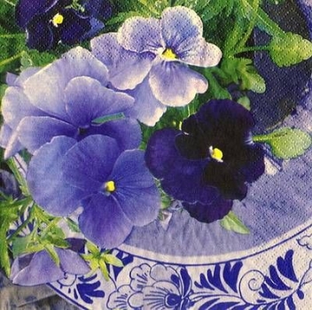 s8569 - Blue Violetts - Napkins - Package - 20 pcs..