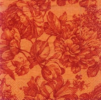 s8659 – Blüten – orange – Servietten – 33 x 33 cm - Packung – 20 Stück