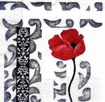 s8662 – Mohn – Servietten – 33 x 33 cm - Packung – 20 Stück