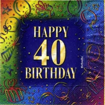 s8727 - Classic Birthday 40 - Servietten - Packung - 20 Stück
