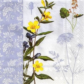 s8785 - Fields Flowers - lila - Servietten  Packung - 20 Stück