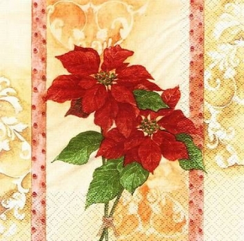 s8806 - Two Poinsettias - Servietten - Packung - 20 Stück
