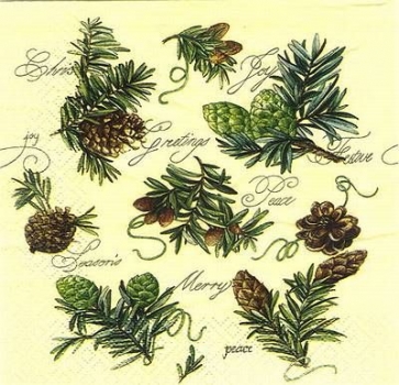 s8818 - Fir Cones - Napkins - Package - 20 pcs.