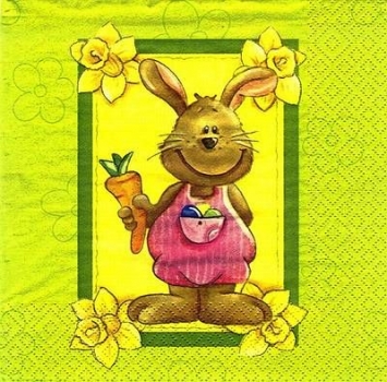 s8824 - Happy Rabbit - Servietten - Packung - 20 Stück.