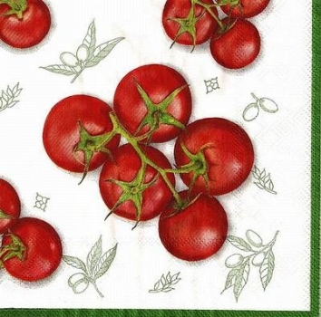 s8935 - Pomodore - white green - Servietten - Packung - 20 Stück