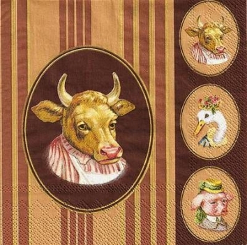 s8947 - Mamsell Muh - brown - Napkins - Package - 20 pcs.
