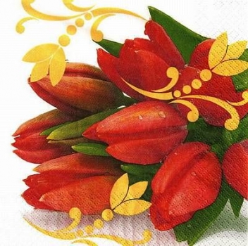 s8953 – Tulpenstrauß - Napkins - Package - 20 pcs..