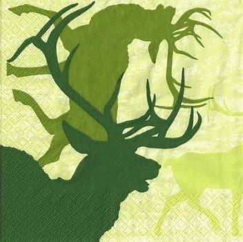 s9011 - Roaring Deers - green - Servietten - Packung - 20 Stück