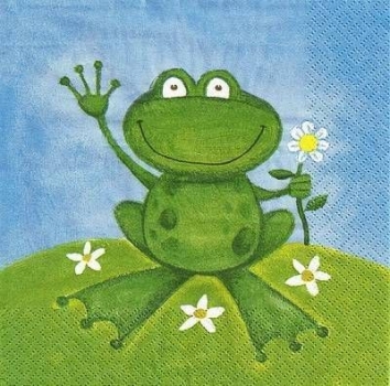 s9012 - Frog and Daisy - Napkins - Package - 20 pcs.