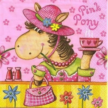 s9016 - Pink Pony - Servietten - Packung - 20 Stück