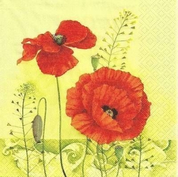 s9018 - Coquelicots - Servietten - Packung - 20 Stück