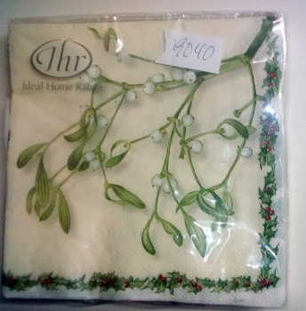 s9040 – Mistletoe cream – Servietten – 33 x 33 cm - Packung – 20 Stück