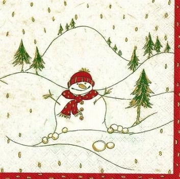 s9054 - Mr. Snow - white red - Servietten - Packung 20 Stück