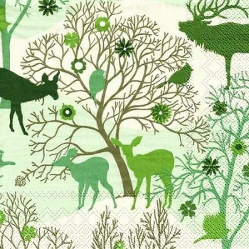 s9148  - Enchanted - green - Napkins - Package - 20 pcs.