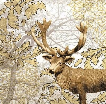 s9152 - Golden Stag - Servietten - Packung - 20 Stück