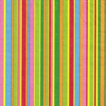s9170 - Bunte Streifen - Servietten - Packung - 40 Stück