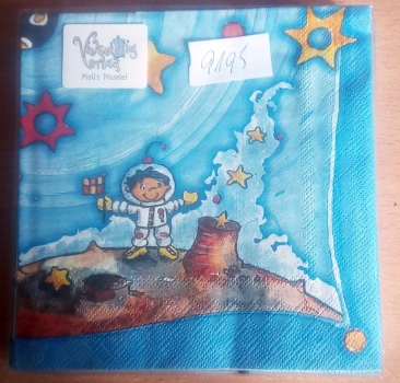 s9195 – Astronaut – Servietten von VIELSEIDIG – 33 x 33 cm - Packung – 20 Stück