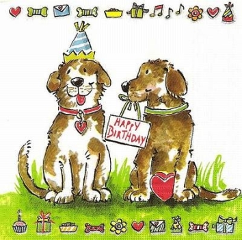 s9256 - Birthday Dogs - Servietten - Packung - 20 Stück