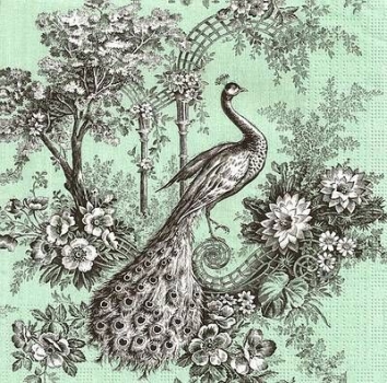 s9274 - Peacock - green - Napkins - Package - 20 pcs.