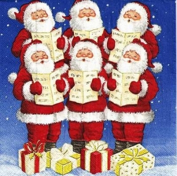 s9289 - The Santa Singers - Servietten - Packung - 20 Stück