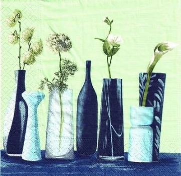 s9349 - Bottles in Blue - Servietten - Packung - 20 Stück