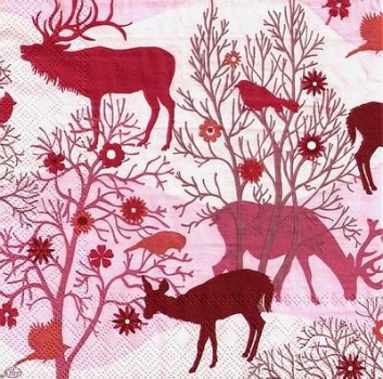 s9354 - Encjanted Forest - red - Napkins - Package - 20 pcs.