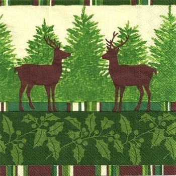 s9357 - Winter Walk - dark green - Napkins - Package - 20 pcs.