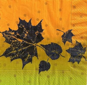 s9368 - Maple leaf - green - Napkins - Package - 20 pcs.
