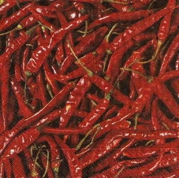 s9378 - Chilischoten - Servietten - Packung - 20 Stück