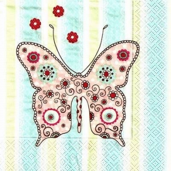 s9383 - Lady Butterfly - Napkins - Package - 20 pcs.