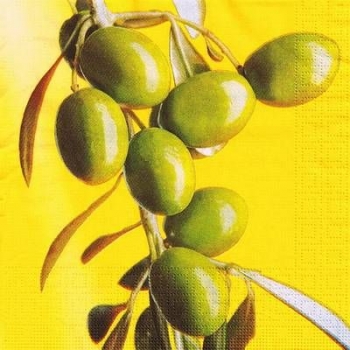 s9420 – Olivenzweig – Servietten – 33 x 33 cm - Packung – 20 Stück