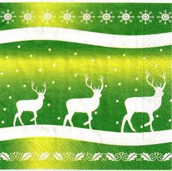 s9432 - Green Deer - Napkins - Package - 20 pcs.