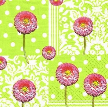 s9454 - Bellis Perennis - green - Napkins - Package - 20 pcs.