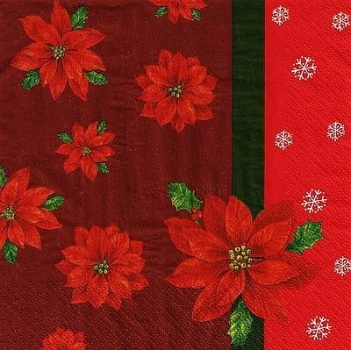 s9473 - Festive Flower - red - Servietten - Packung - 20 Stück