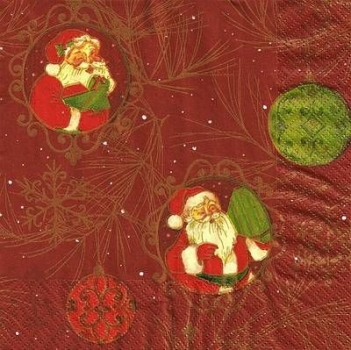s9474 - Santa Claus - dark red - Servietten - Packung - 20 Stück