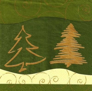 s9486 - Winter Fashion - green - Servietten - Packung - 20 Stück