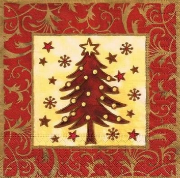 s9491 - Weihnachtsbaum - Servietten - Packung - 20 Stück