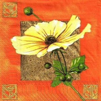 s9505 - Blume - orange - Servietten - Packung - 20 Stück