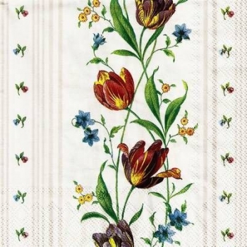 s9555 - Tulip Tendril - white - Servietten - Packung - 20 Stück
