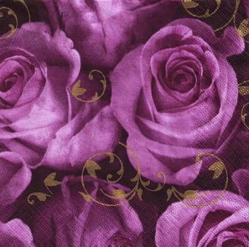 s9645 - Edelrosen - rotviolett - Napkins - Package - 20 pcs.