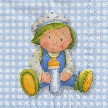 s9651 - Hello Baby - hellblau - Servietten - Packung - 20 Stück.