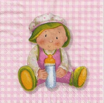 s9652 - Hello Baby - rosa - Servietten - Packung - 20 Stück