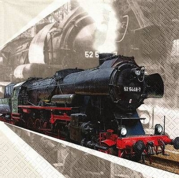 s9677 - Lokomotive - Servietten - Packung - 20 Sück