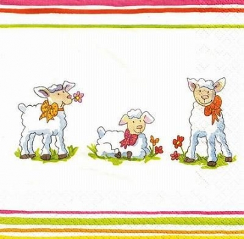 s9691 - 3 Lambs - Napkins - Package - 20 pcs.