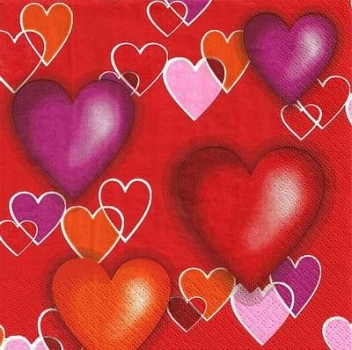 s9924 - Love Story - red - Servietten - Packung - 20 Stück.